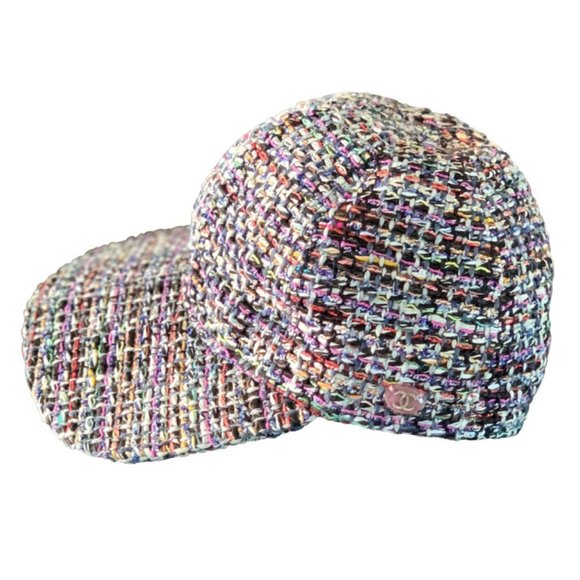 New Chanel Women's Multicolor Tweed Cap - Picture 1 of 6